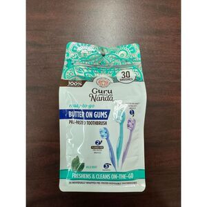 Guru Nanda Individually Wrapped Pre-Pasted Disposable Toothbrushes- 28 inside